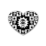 Gothic Punk Skull Rubber Coaster (Heart)