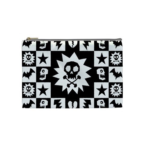 Gothic Punk Skull Cosmetic Bag (Medium) from UrbanLoad.com Front