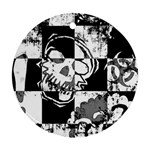 Grunge Skull Ornament (Round)