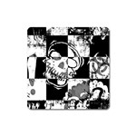 Grunge Skull Magnet (Square)