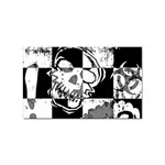 Grunge Skull Sticker Rectangular (100 pack)