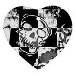 Grunge Skull Heart Ornament (Two Sides)
