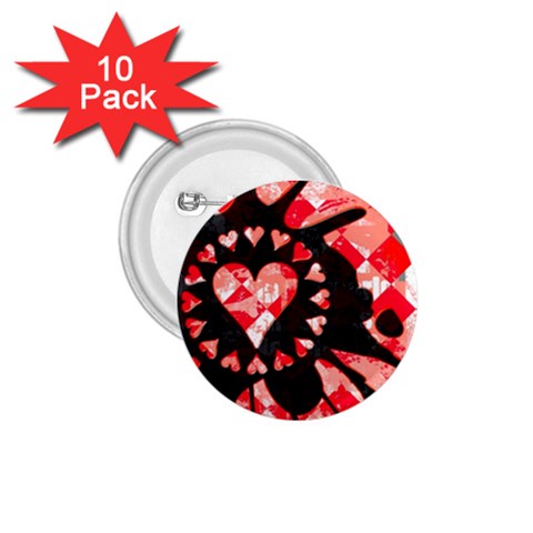Love Heart Splatter 1.75  Button (10 pack)  from UrbanLoad.com Front