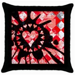 Love Heart Splatter Throw Pillow Case (Black)