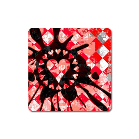 Love Heart Splatter Magnet (Square) from UrbanLoad.com Front