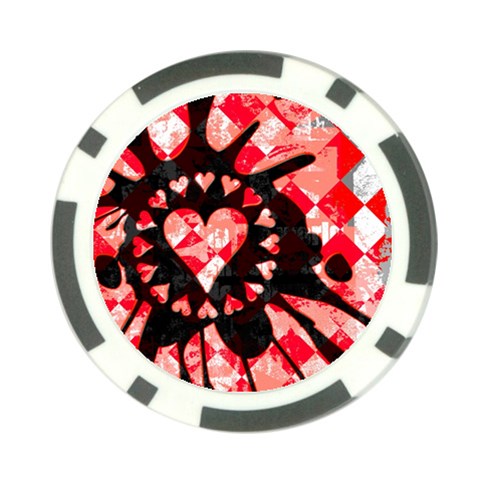 Love Heart Splatter Poker Chip Card Guard (10 pack) from UrbanLoad.com Front