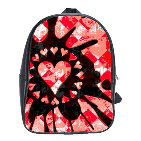 Love Heart Splatter School Bag (Large) from UrbanLoad.com Front