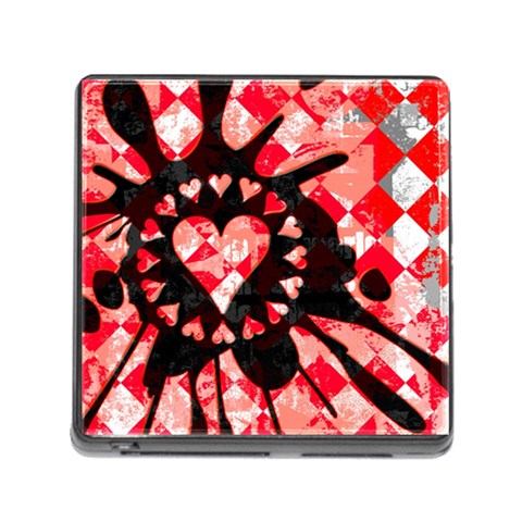 Love Heart Splatter Memory Card Reader with Storage (Square) from UrbanLoad.com Front