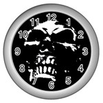 Morbid Skull Wall Clock (Silver)