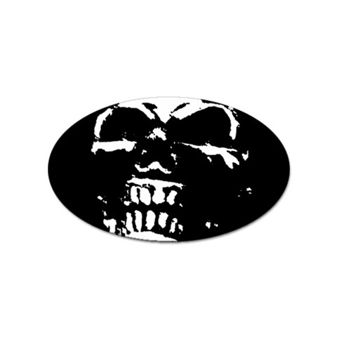 Morbid Skull Sticker Oval (100 pack) from UrbanLoad.com Front