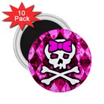 Pink Bow Princess 2.25  Magnet (10 pack)