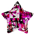 Pink Checker Graffiti Ornament (Star)
