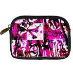 Pink Checker Graffiti Digital Camera Leather Case