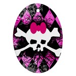 Pink Diamond Skull Ornament (Oval)