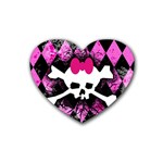 Pink Diamond Skull Heart Coaster (4 pack)