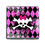 Pink Diamond Skull Memory Card Reader with Storage (Square)