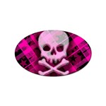 Pink Plaid Skull Sticker Oval (10 pack)