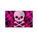 Pink Plaid Skull Sticker Rectangular (100 pack)
