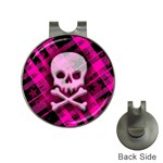 Pink Plaid Skull Golf Ball Marker Hat Clip