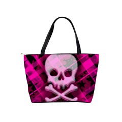 Pink Plaid Skull Classic Shoulder Handbag from UrbanLoad.com Back
