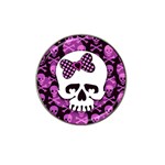 Pink Polka Dot Bow Skull Hat Clip Ball Marker (10 pack)