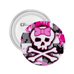 Pink Skull Scene Girl 2.25  Button