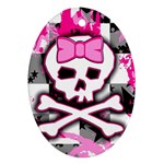 Pink Skull Scene Girl Ornament (Oval)