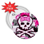 Pink Skull Scene Girl 2.25  Button (10 pack)