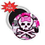 Pink Skull Scene Girl 2.25  Magnet (10 pack)
