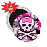 Pink Skull Scene Girl 2.25  Magnet (100 pack) 