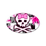 Pink Skull Scene Girl Sticker (Oval)