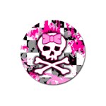 Pink Skull Scene Girl Magnet 3  (Round)