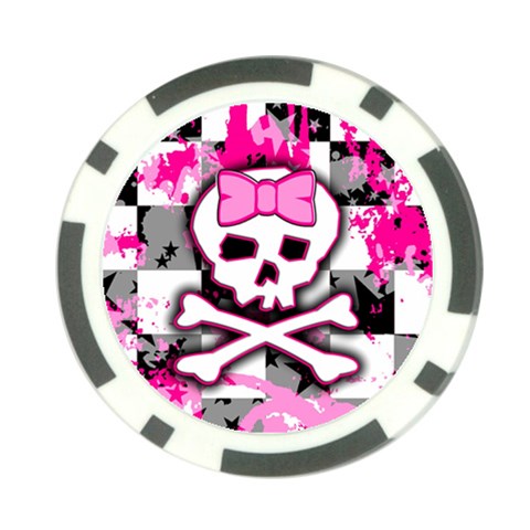 Pink Skull Scene Girl Poker Chip Card Guard from UrbanLoad.com Front