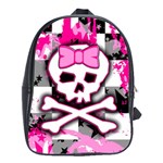 Pink Skull Scene Girl School Bag (Large)