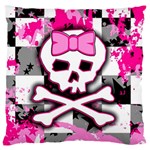 Pink Skull Scene Girl Large Cushion Case (Two Sides)