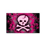 Pink Skull Star Splatter Sticker (Rectangular)