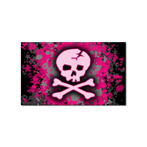 Pink Skull Star Splatter Sticker Rectangular (10 pack) from UrbanLoad.com Front
