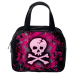 Pink Skull Star Splatter Classic Handbag (One Side)