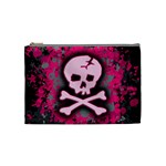 Pink Skull Star Splatter Cosmetic Bag (Medium)