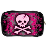 Pink Skull Star Splatter Toiletries Bag (Two Sides)