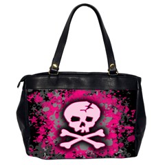 Pink Skull Star Splatter Oversize Office Handbag (Two Sides) from UrbanLoad.com Back