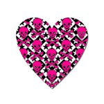 Pink Skulls & Stars Magnet (Heart)