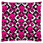 Pink Skulls & Stars Large Cushion Case (One Side)
