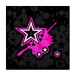 Pink Star Design Tile Coaster