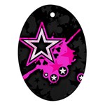 Pink Star Design Ornament (Oval)