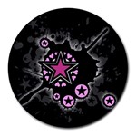 Pink Star Explosion Round Mousepad