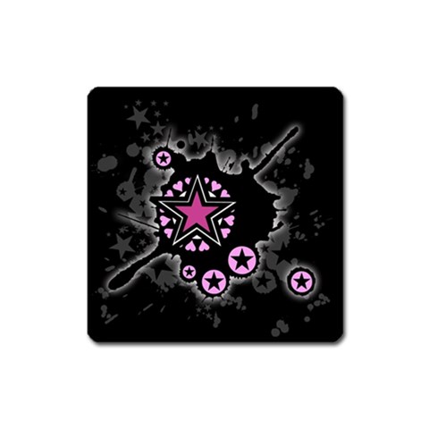Pink Star Explosion Magnet (Square) from UrbanLoad.com Front