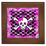 Pink Star Skull Framed Tile