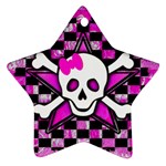Pink Star Skull Star Ornament (Two Sides)