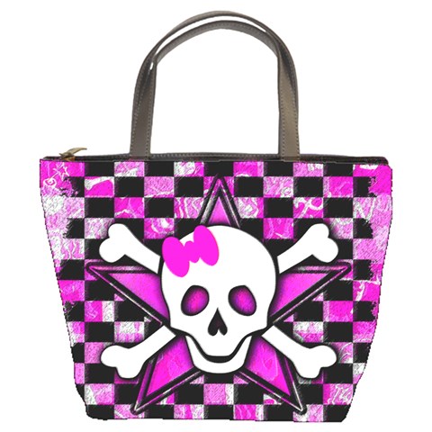 Pink Star Skull Bucket Bag from UrbanLoad.com Front